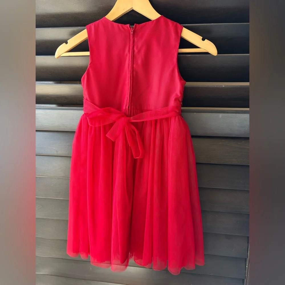 Bonnie Jean Girls 6X Red Sparkly Dress Sequins Sleeveless